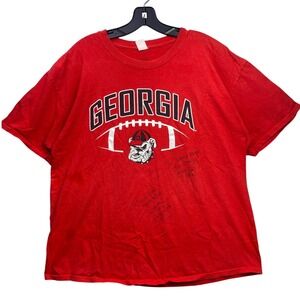 Georgia Bulldogs Shirt Mens Extra Large Fotball Autographed Spell Out Athleisure